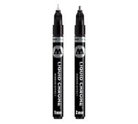 Molotow - Pennarello liquido cromato con inchiostro speciale per effetto specchio 2 pezzi 1 und 2 mm
