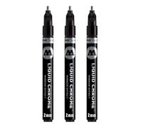 Molotow - Pennarello liquido cromato con inchiostro speciale per effetto specchio 3 pezzi 2 mm