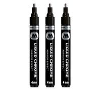 Molotow - Pennarello liquido cromato con inchiostro speciale per effetto specchio 3 pezzi 4 mm
