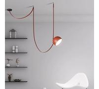 MOLOURK DIY Loft Nordico Lampadario, Dimmerabile Moderna LED lampada a Sospensione in Pelle per Cucina, Regolabile in Altezza, Soggiorno di design Creativo per il Salotto del Bar (Brown,1FLAMME)