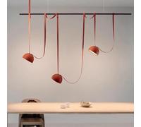 MOLOURK DIY Loft Nordico Lampadario, Dimmerabile Moderna LED lampada a Sospensione in Pelle per Cucina, Regolabile in Altezza, Soggiorno di design Creativo per il Salotto del Bar (Brown,3FLAMME)