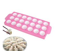 MolRavioli - Pasta sicura per ravioli, 10 pezzi rotondi o 21 pezzi quadrati per fare ravioli e set pressa, utensili da cucina grandi, colore rosa per fare polpette, Delr