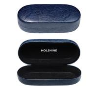 molshine Custodia rigida per occhiali da sole, classica grande custodia per occhiali da sole per donne e uomini, occhiali da sole, Blu scuro, Large