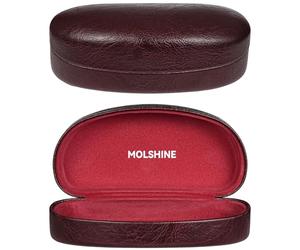 molshine Custodia rigida per occhiali da sole, grande custodia rigida per occhiali con panno in microfibra, adatta per occhiali sportivi e occhiali da sole, rosso vivo, L
