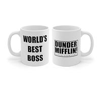 MoltDesigns The Office World's Best Boss Mug - Michael Scott - Dwight Schrute - The Office Tv Show Gift - Tazza regalo per uomini e donne divertente tazza in ceramica 325 ml