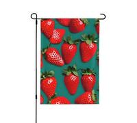 Molte bandiere decorative a forma di fragola per esterni, decorazione da giardino su entrambi i lati per tutte le stagioni e le vacanze
