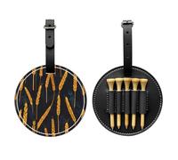 Molte orecchie di grano nero golf tee Storage Bag, multifunzionale Golf tee Storage Bag per gli uomini, materiale durevole PU