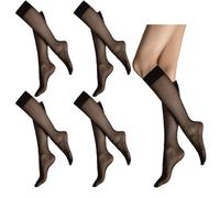 Molte paia di calze da donna velate alte al ginocchio con punta rinforzata in nylon