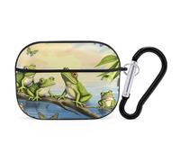 Molte rane cantano sui rami Summer Butterflies Lake Water AirPods Pro custodia con anello portachiavi custodia rigida in PC custodia protettiva per AirPods Pro 2a generazione per donne uomini