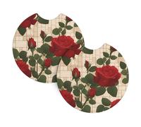 Molte rose rosse 2 pezzi antiscivolo impermeabile portabicchieri auto inserto universale per auto SUV camion