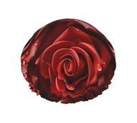 Molte rose rosse cuffia da doccia per le donne riutilizzabile a doppio strato cuffia da bagno tappi per capelli fascia elastica impermeabile da donna spa salone doccia cappelli per capelli