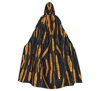 Molte spighe di granoHalloween stampato con cappuccio mantello adulto partito accappatoio mascherata e gioco di ruolo. Mantello mago di carnevale