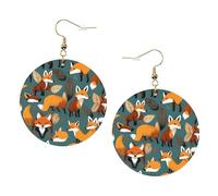 Molte volpi stampa orecchini in pelle alla moda per le donne ciondola 1 paio di orecchini piercing stampati leggeri gioielli regali per donne ragazze