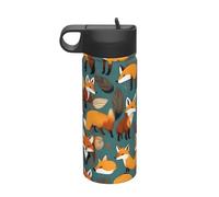 Molte volpi stampa stampa 18oz bollitore sportivo isolato in acciaio inossidabile portatile per palestra campeggio