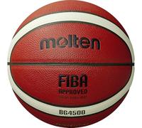 Molten BG4500 Pallone da basket, pallone da partita, BBL e WBBL, approvato FIBA, pelle composita di alta qualità, gioco al coperto, arancione/avorio, taglia 7, adatto per ragazzi di età 14 e adulti