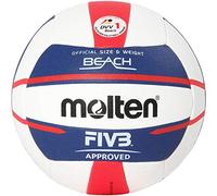 Molten Europe Ball-V5B5000-DE - Pallone da spiaggia, 5 pezzi, colore: Bianco/Blu/Rosso