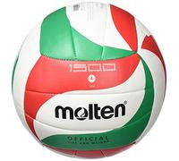 Molten V4M1500 - Pallone da pallavolo, Colore Bianco/Verde/Rosso, Taglia 4
