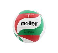 Molten V5M1500, Pallone Da Pallavolo Unisex Adulto, Bianco/Rosso/Verde/Nero, 5