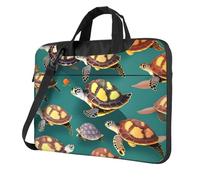 Molti animali tartarughe marine stampa versatile borsa per laptop elegante custodia per laptop con opzioni di borsa a tracolla messenger, Nero , 15.6 inch