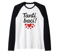 Molti baci italiani Tanti Baci Uomini Donne Bambini Regalo Maglia con Maniche Raglan