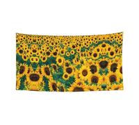Molti bellissimi girasoli che stampano striscioni per interni ed esterni, cartello decorativo per le vacanze con 4 occhielli in metallo, creatore di atmosfera festiva