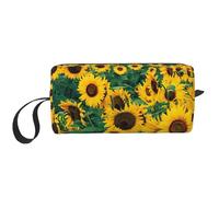 Molti bellissimi girasoli stampa schiuma imbottito cosmetici caso semplice organizzatore sacchetto leggero borsa da viaggio per risparmiare spazio