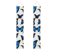 Molti blu farfalla Stampa Banner Decor Ambiente festivo Ogni occasione Interno Esterno Porta Anteriore Portico Di Più