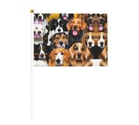 Molti cani piccola mini bandiera portatile per giochi sportivi e festival decorazione bandiera parata 14 x 20,8 cm