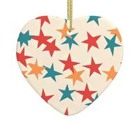 Molti ciondoli in ceramica a forma di cuore a cinque punte creano un'atmosfera calda per case, feste e regali.