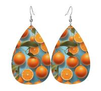 Molti deliziosi orecchini in pelle a goccia arancioni, accessori da donna, orecchini versatili adatti per pendolari e viaggi.