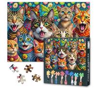 Molti divertenti simpatici gatti Jigsaw Puzzle per adulti 1000 pezzi animali domestici a tema puzzle per adulti opere d'arte casa decorazione da parete impegnativo puzzle puzzle giochi 50 cm x 70 cm