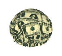 Molti dollari dei cartoni animati Cuffia da doccia da donna a doppio strato, riutilizzabile, design di grandi dimensioni adatto a tutte le lunghezze dei capelli, adatto per ragazze, spa e uso