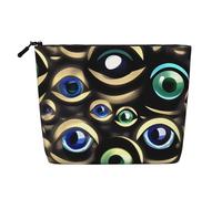 Molti Evil Eyes Daily Pouch Cosmetic Bag Fake Hemp Large Organizer per articoli da toeletta da viaggio resistente all'acqua