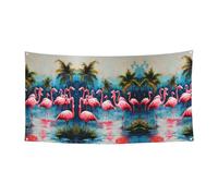 Molti fenicotteri stampa Holloween festivo banner decorazioni, cartello per celebrazioni, facile da appendere con corde, 1 confezione