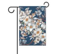Molti fiori bianchi bandiera 30,5 x 45,7 cm bandiere per esterni divertente bandiera per feste banner stampato su entrambi i lati bandiere da giardino benvenuto fuori cortile bandiera per casa