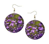 Molti fiori viola orecchini in pelle alla moda per le donne ciondola 1 paio di orecchini piercing leggeri stampati gioielli regali per donne ragazze