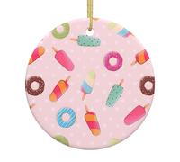 Molti Gelato Colorato Stampa Albero Di Natale Ceramica Appeso Personalizzato Stampato Casa Porcellana Decorare Regali