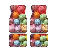 Molti gelato colorato Stampa Auto Protezione del Pavimento Set 4 Pezzi Mat Fit Veicolo Antiscivolo Cuscino Impermeabile