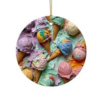 Molti Gelato Colorato Stampa Ceramica Pendente Rotondo Per Gli Ornamenti Da Viaggio Per La Decorazione Domest