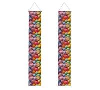 Molti gelato colorato Stampa Tutti i tipi Celebrazioni Raduni Portico Banner Riutilizzabile con Hanging Rod Ropes