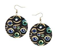 Molti orecchini in pelle alla moda con occhi malvagi per le donne pendenti 1 paio di orecchini piercing leggeri stampati gioielli regali per donne ragazze