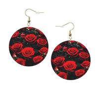Molti orecchini in pelle alla moda rosa rossa per le donne pendenti 1 paio di orecchini piercing leggeri stampati gioielli regali per donne ragazze