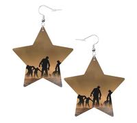 Molti orecchini per feste zombie da donna, scintillanti orecchini pendenti a stella, gioielli alla moda per la notte fuori, One Size, Pelle