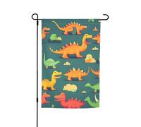 Molti piccoli dinosauri stampa giardino bandiera doppia parteggiato yard bandiere per decorazioni esterne
