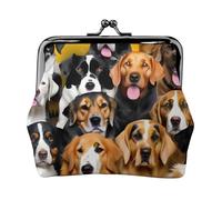 Molti piccoli portafogli da donna, portafogli da donna, portamonete da donna, piccolo portafoglio da donna, con cerniera e serratura a bacio, nero, Taglia unica, Art Deco