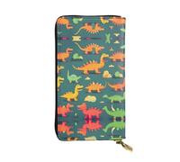 Molti piccoli portafogli in pelle con stampa di dinosauri - Portafoglio personalizzato alla moda, scomparti multipli per schede, regalo pronto, nero, taglia unica, Nero, One Size