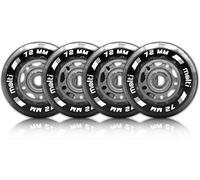 Molti Ruote con cuscinetti a sfera MOLTI ABEC9, confezione da 4 pezzi, per interni ed esterni, per il tempo libero, 72 x 24 mm, trasparenti