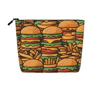 Molti simpatici hamburger in canapa finta borsa per il trucco organizer da viaggio di grande capacità per viaggi di lavoro e uso quotidiano