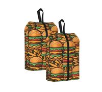 Molti simpatici hamburger resistenti all'acqua borsa per scarpe da viaggio con manico per valigia, scarpe da ginnastica, stivali da palestra 1 PC, 2 pezzi, One Size, Classico