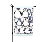 Molti simpatici pinguini bambino schizzo bandiera da giardino 30,5 x 45,7 cm primavera estate autunno inverno bandiere stagionali bandiere su entrambi i lati bandiere per le vacanze banner all'aperto
